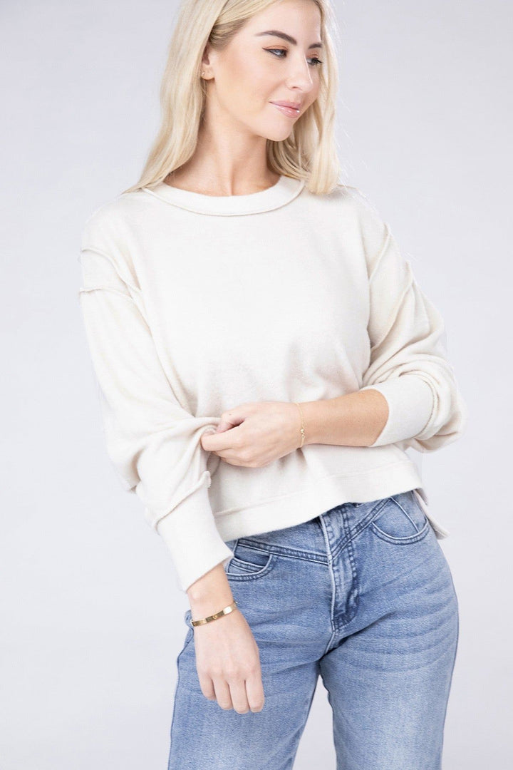 Zenana Melange Sweater - Inspired Eye Boutique