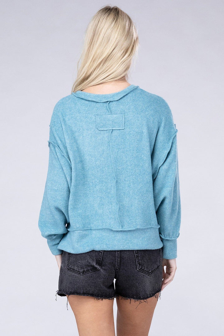 Zenana Melange Sweater - Inspired Eye Boutique