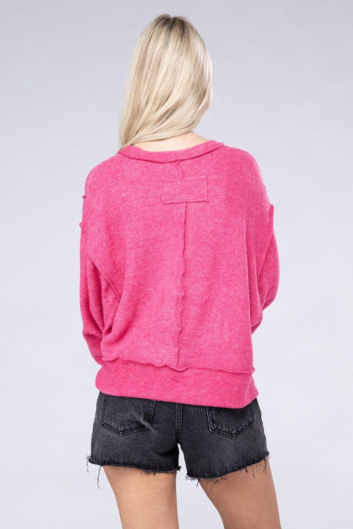 Zenana Melange Sweater - Inspired Eye Boutique