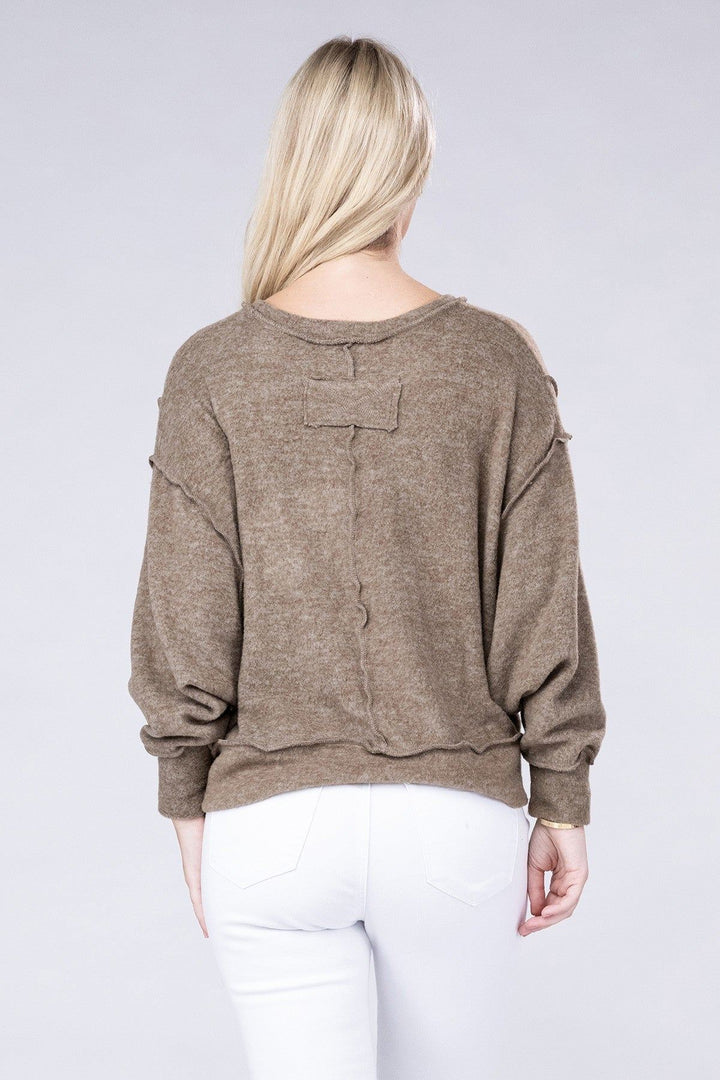 Zenana Melange Sweater - Inspired Eye Boutique