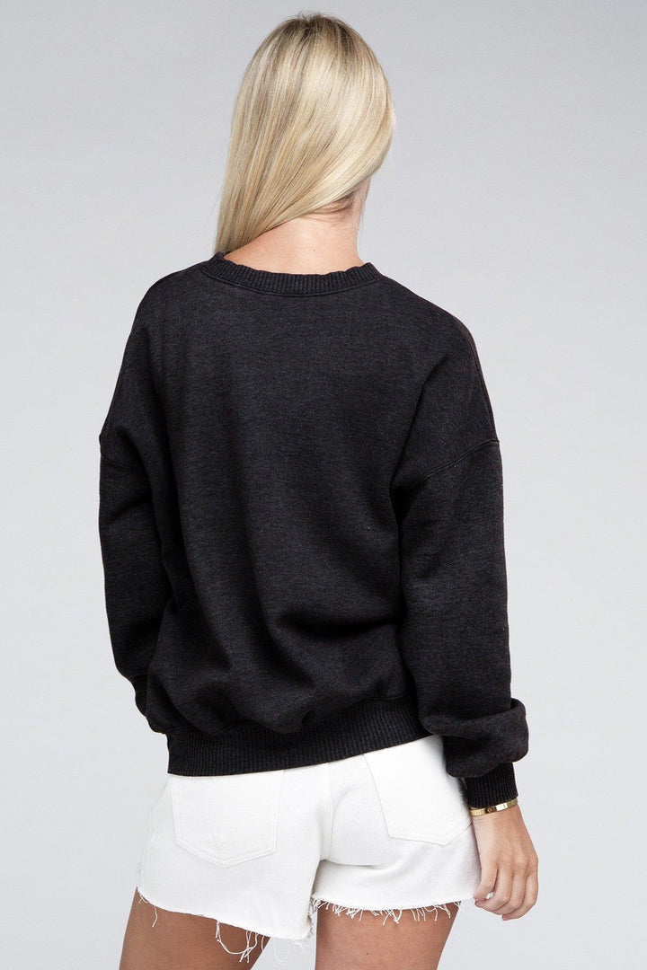 Zenana - Oversized Sweatshirt - Ash Black - Inspired Eye Boutique