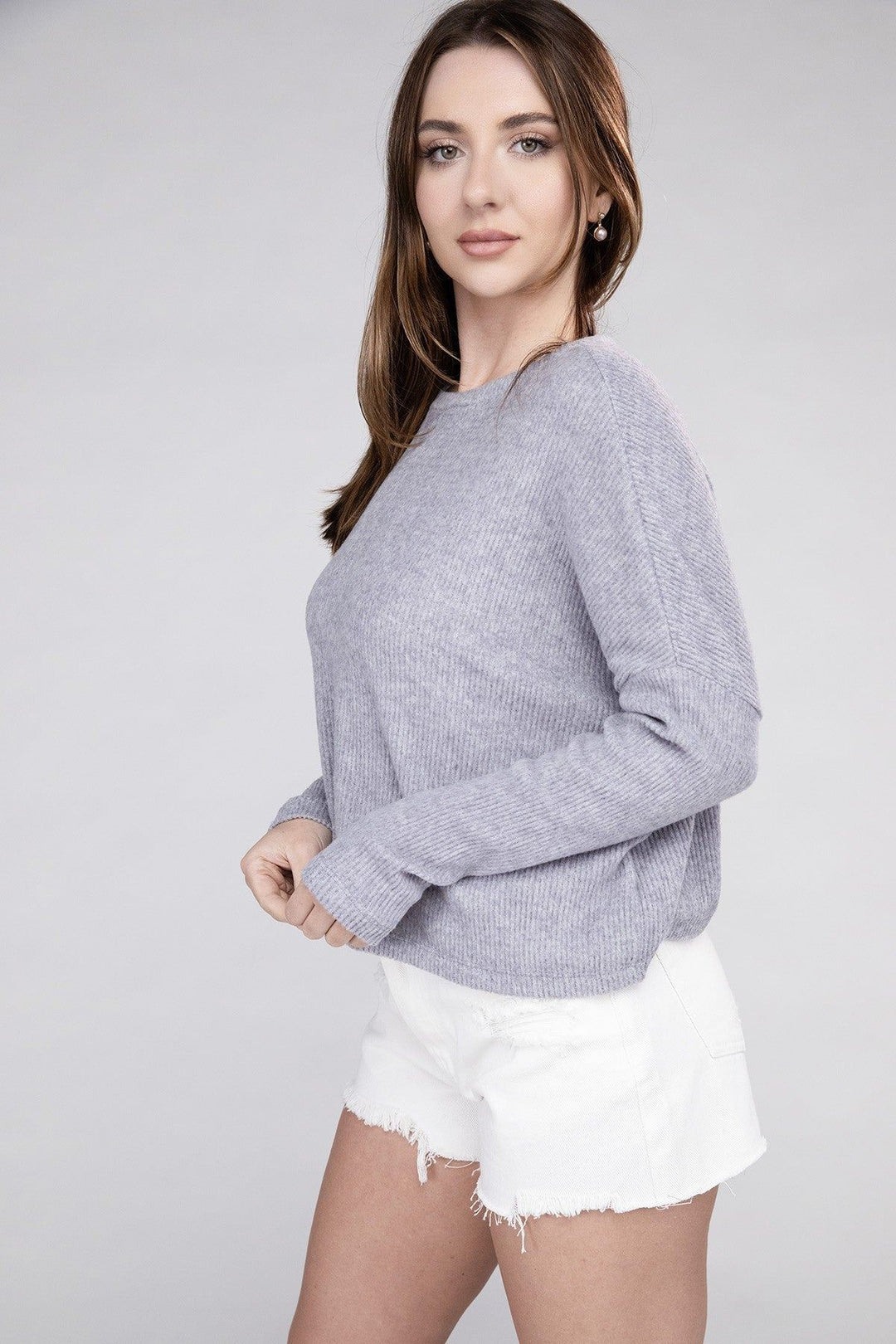 Zenana Ribbed Dolman Sleeve Sweater - Inspired Eye Boutique