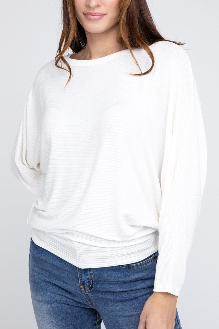 Zenana Ribbed Long Sleeve Sweater - Inspired Eye Boutique