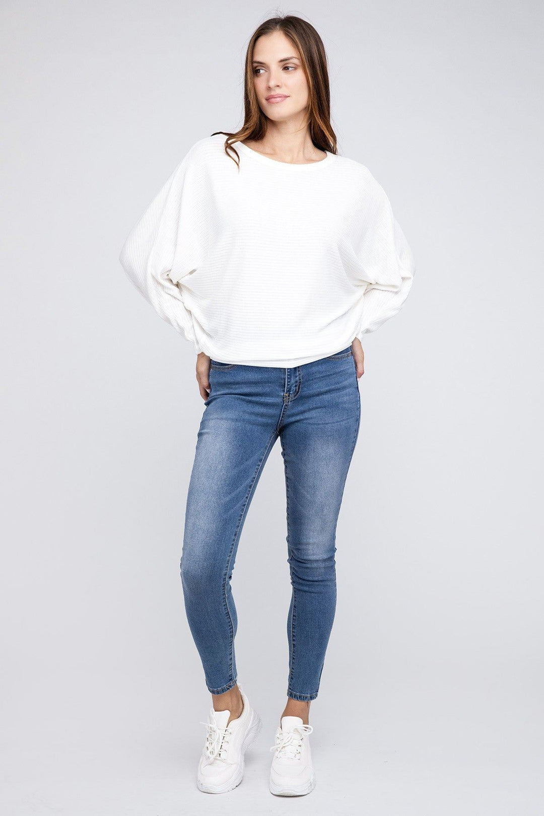 Zenana Ribbed Long Sleeve Sweater - Inspired Eye Boutique