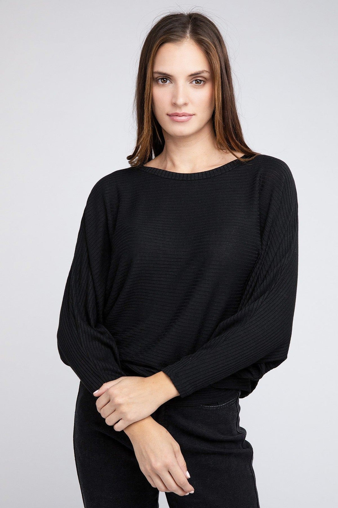 Zenana Ribbed Long Sleeve Sweater - Inspired Eye Boutique