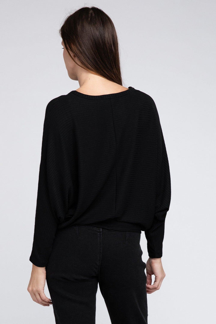 Zenana Ribbed Long Sleeve Sweater - Inspired Eye Boutique