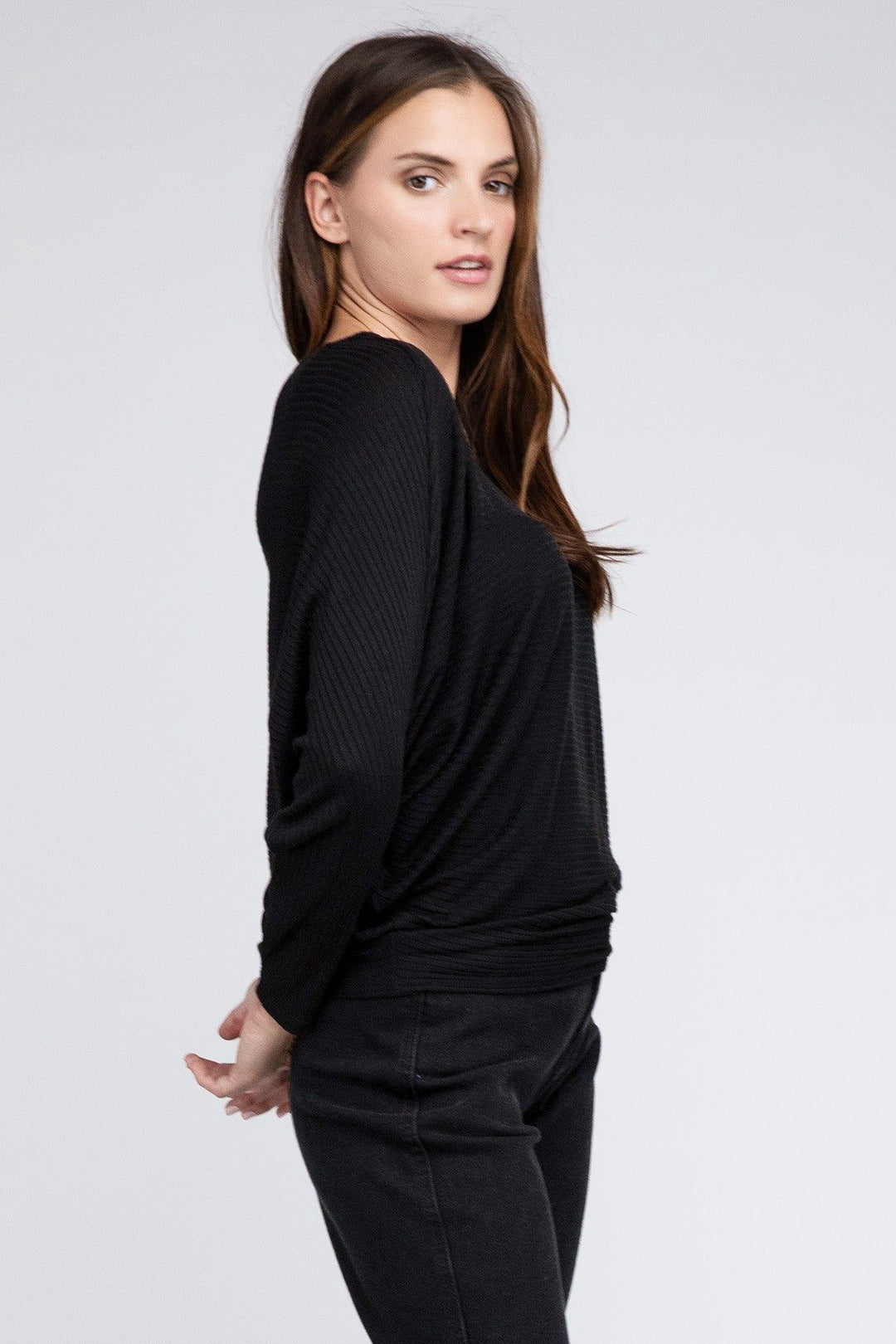 Zenana Ribbed Long Sleeve Sweater - Inspired Eye Boutique