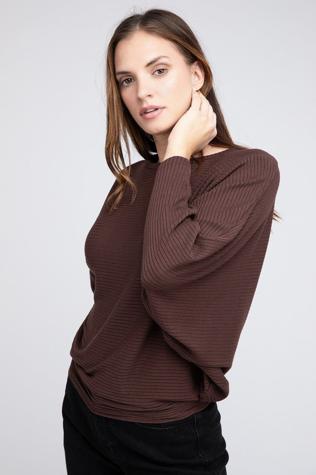 Zenana Ribbed Long Sleeve Sweater - Inspired Eye Boutique