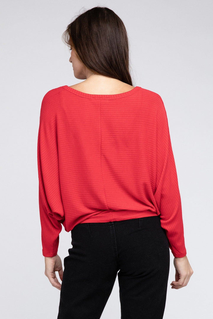 Zenana Ribbed Long Sleeve Sweater - Inspired Eye Boutique