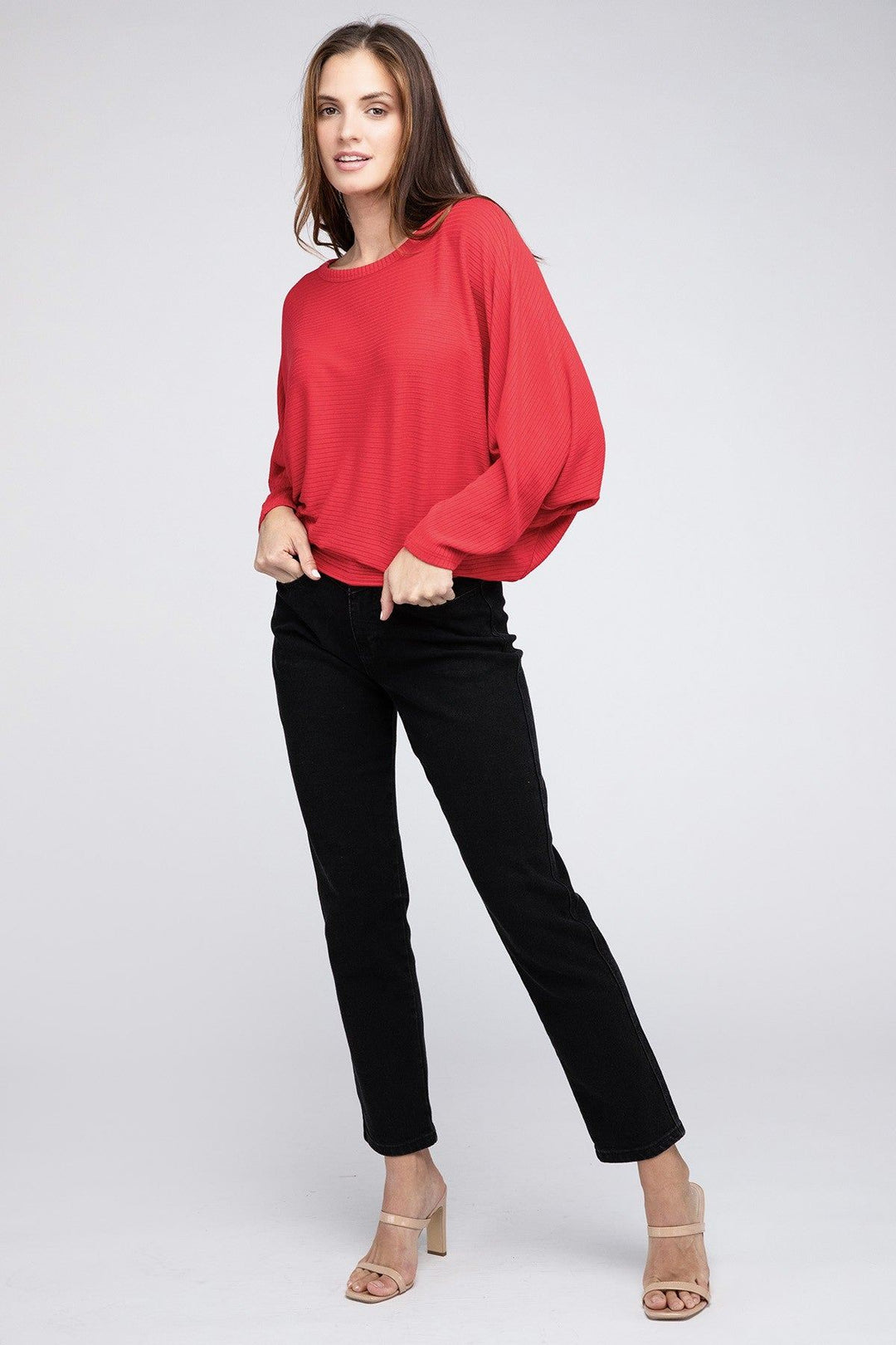 Zenana Ribbed Long Sleeve Sweater - Inspired Eye Boutique