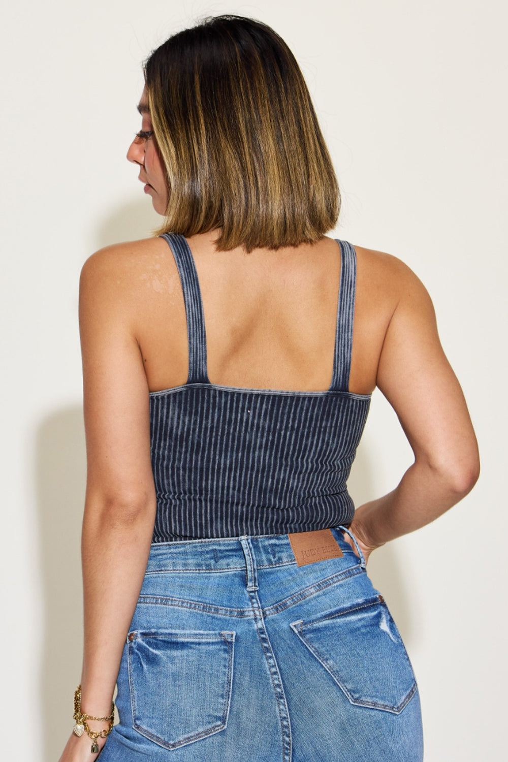 Zenana Ribbed Washed Square Neck Tank - Inspired Eye Boutique