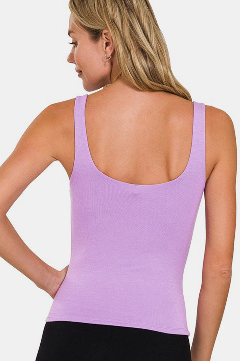 Zenana Tank Top - Double Layered - Lavender - Inspired Eye Boutique