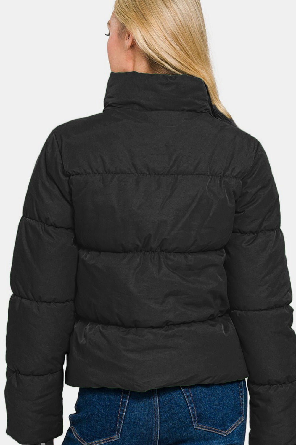 Zenana - Turtleneck Puffer Jacket - Black - Inspired Eye Boutique