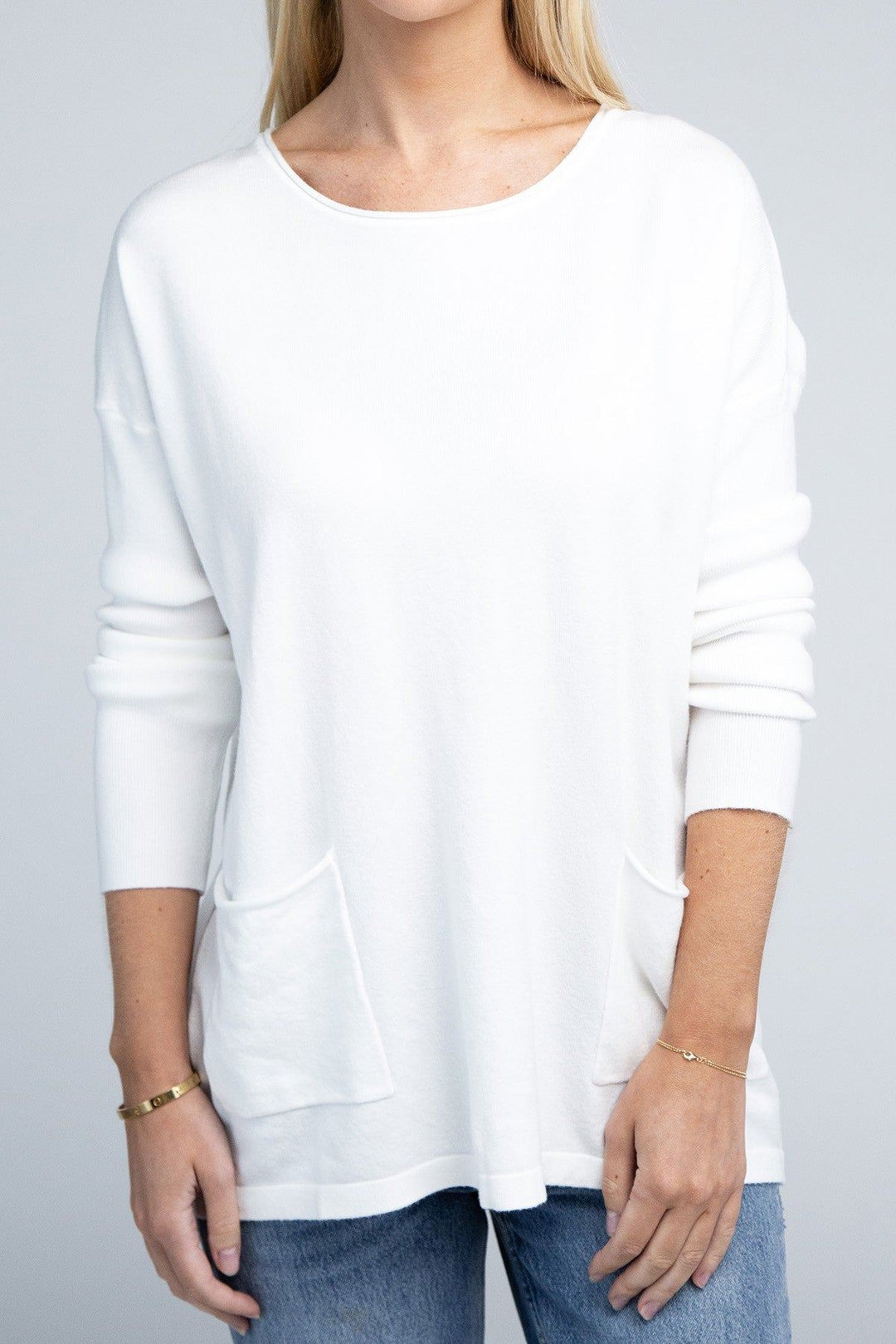 Zenana Viscose Front Pocket Sweater - Inspired Eye Boutique