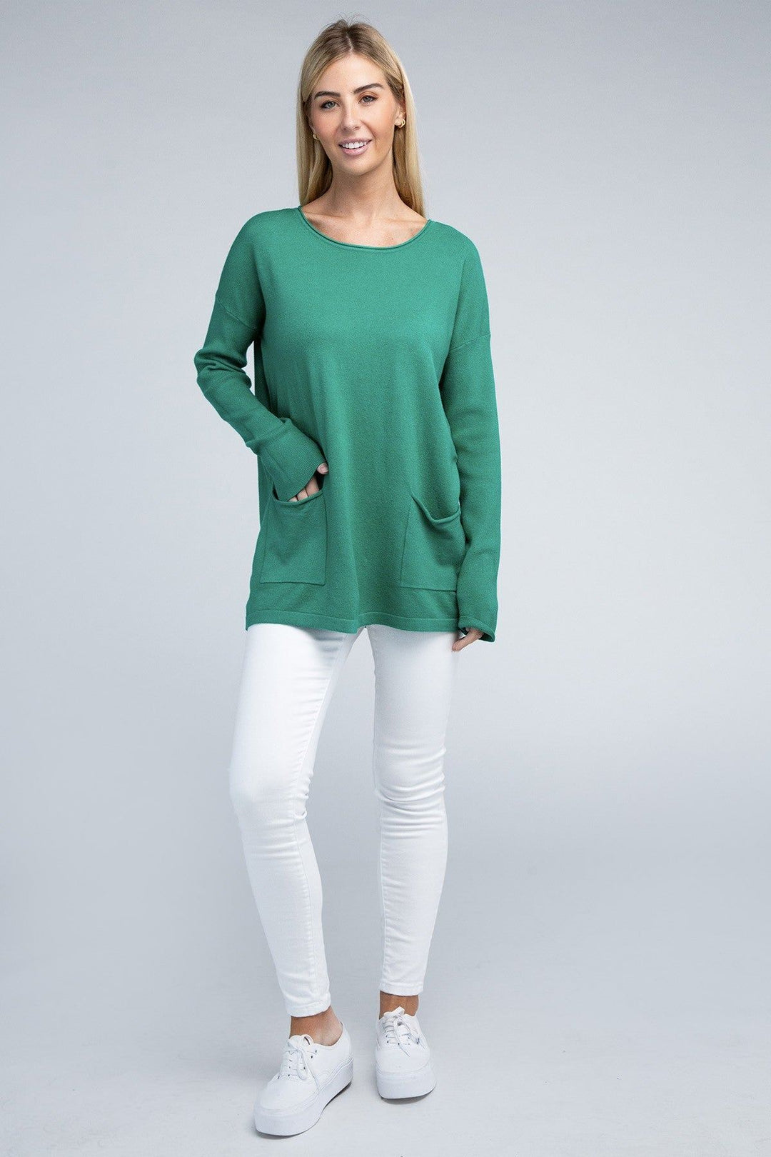 Zenana Viscose Front Pocket Sweater - Inspired Eye Boutique