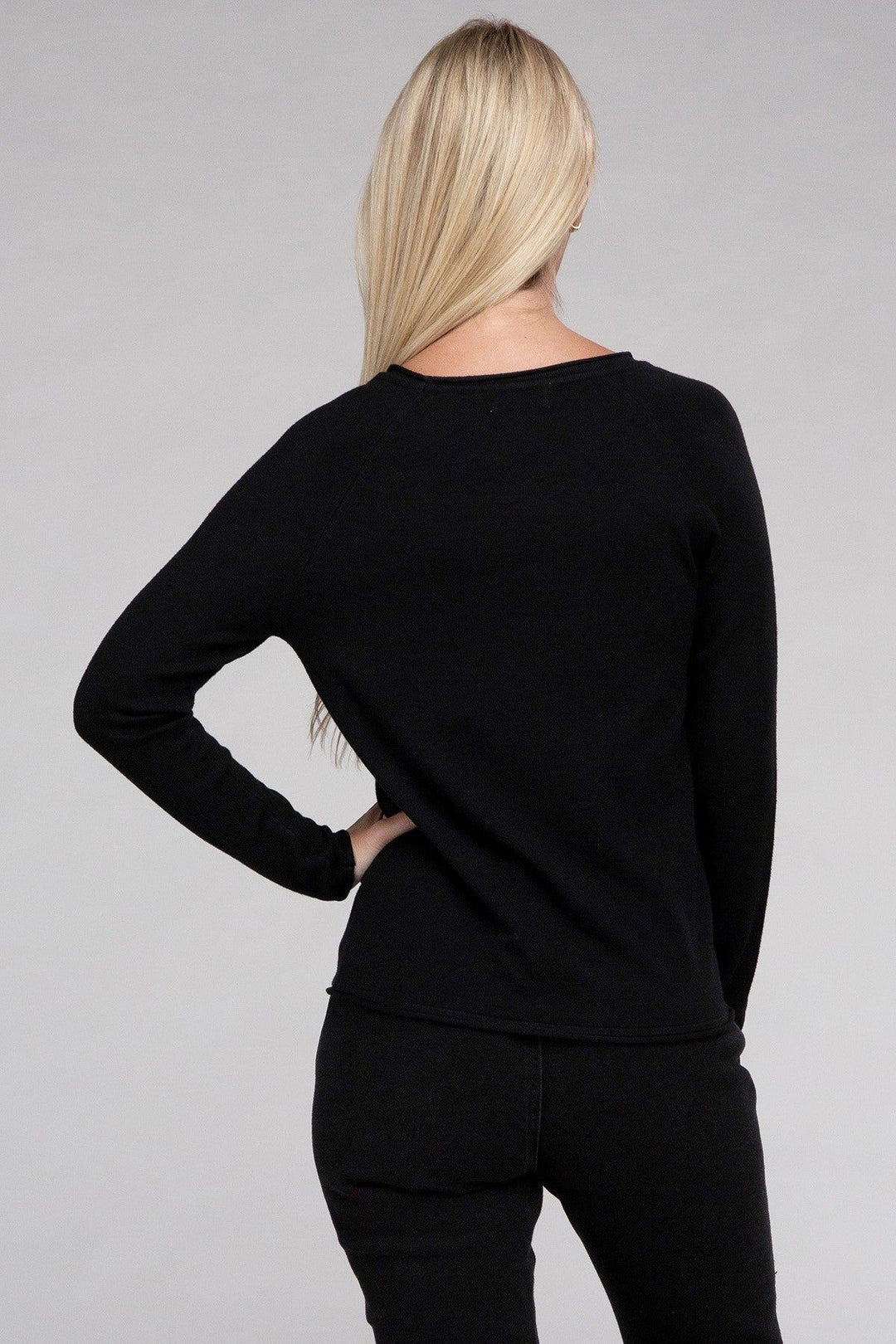 Zenana Viscose Round Neck Basic Sweater - Inspired Eye Boutique