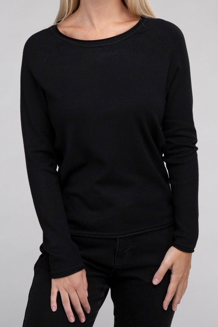 Zenana Viscose Round Neck Basic Sweater - Inspired Eye Boutique