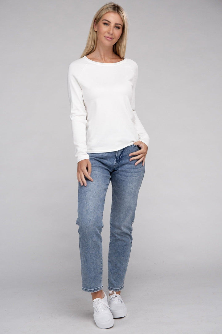 Zenana Viscose Round Neck Basic Sweater - Inspired Eye Boutique