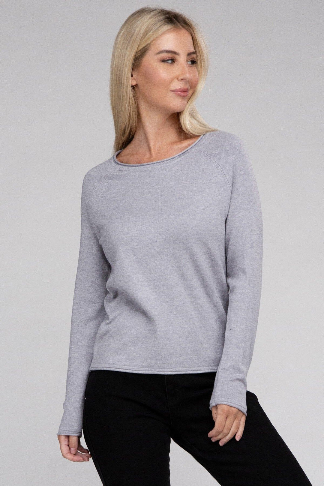 Zenana Viscose Round Neck Basic Sweater - Inspired Eye Boutique