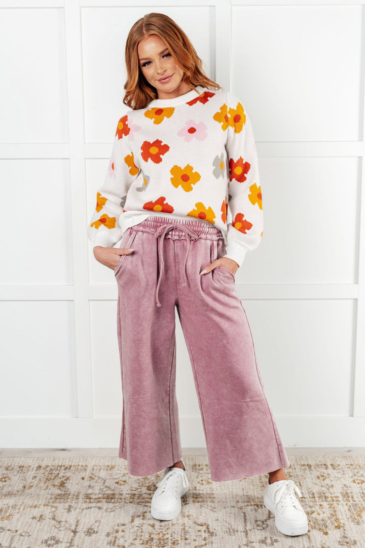 Zenana Wide Leg Cropped Fleece Sweatpants - Light Rose - Inspired Eye Boutique