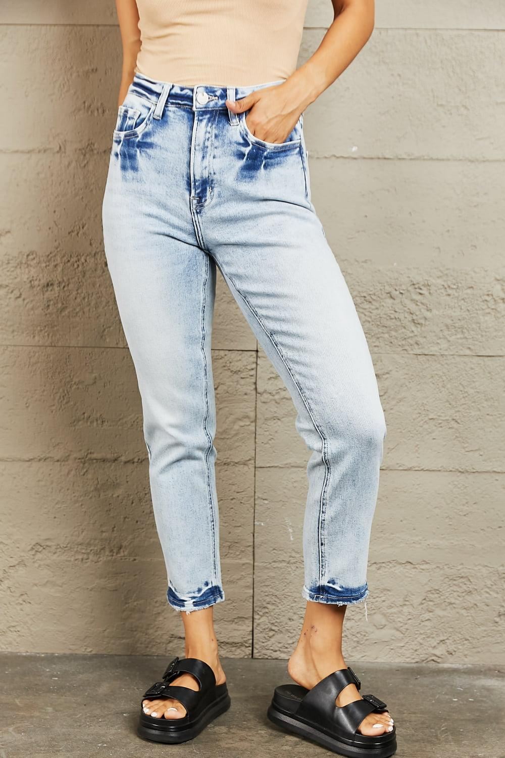 High Waisted Skinny Jeans - Light Wash - Inspired Eye Boutique
