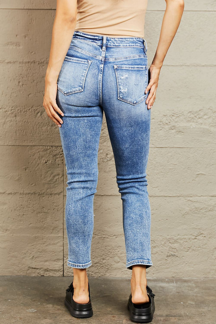 BAYEAS - Mid Rise Distressed Skinny Jeans - Inspired Eye Boutique