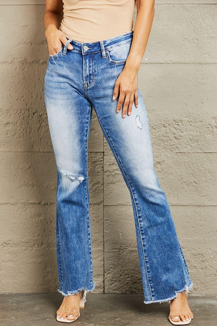 Mid Rise Bootcut Jeans - Medium Wash - Inspired Eye Boutique
