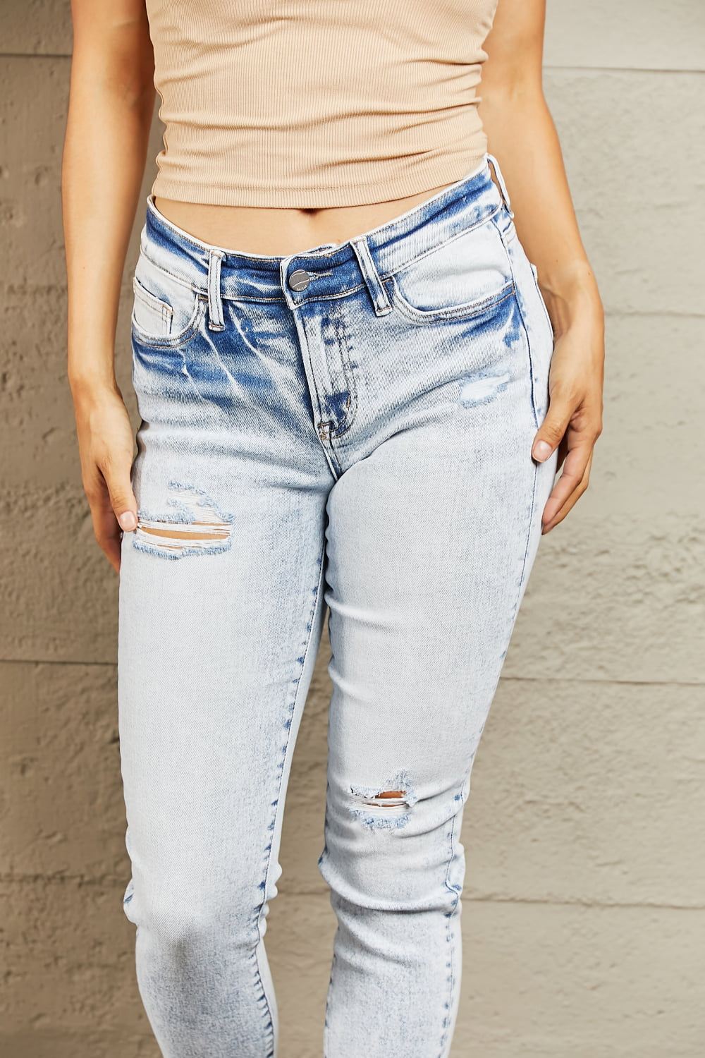 BAYEAS - Mid Rise Skinny Jeans - Inspired Eye Boutique