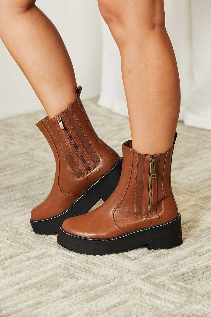 Brown Platform Boots Women - Inspired Eye Boutique