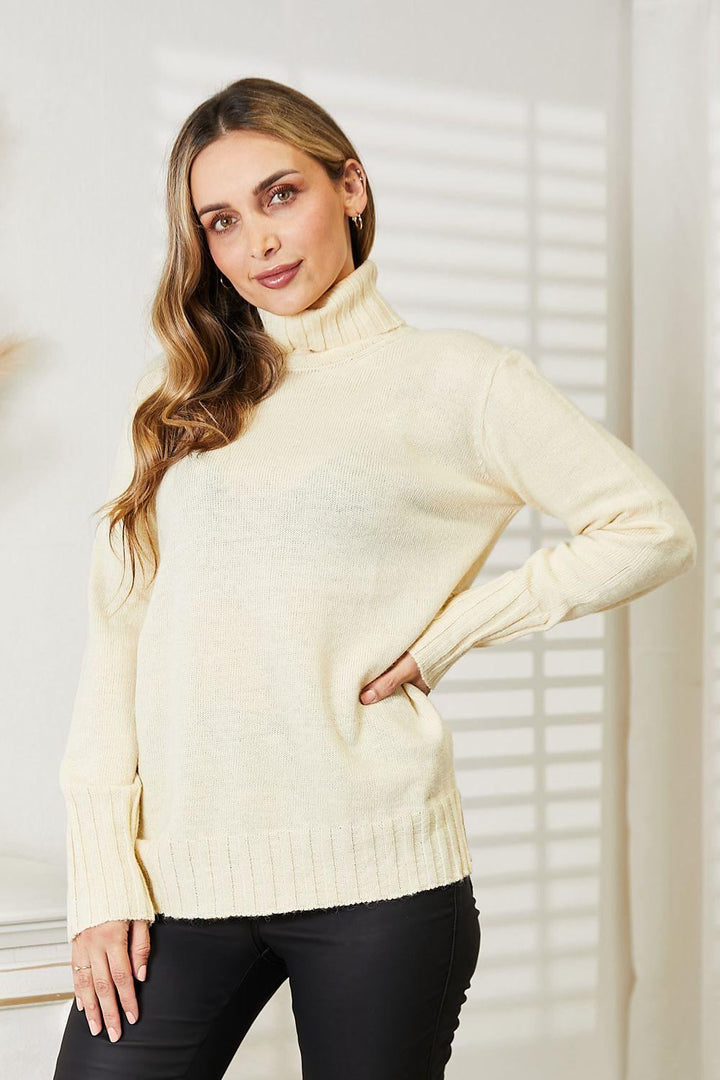 Cream Turtleneck Sweater - Inspired Eye Boutique