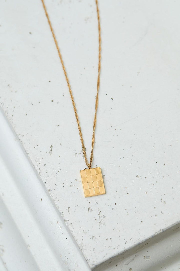 Checkered Pendant Necklace - Inspired Eye Boutique