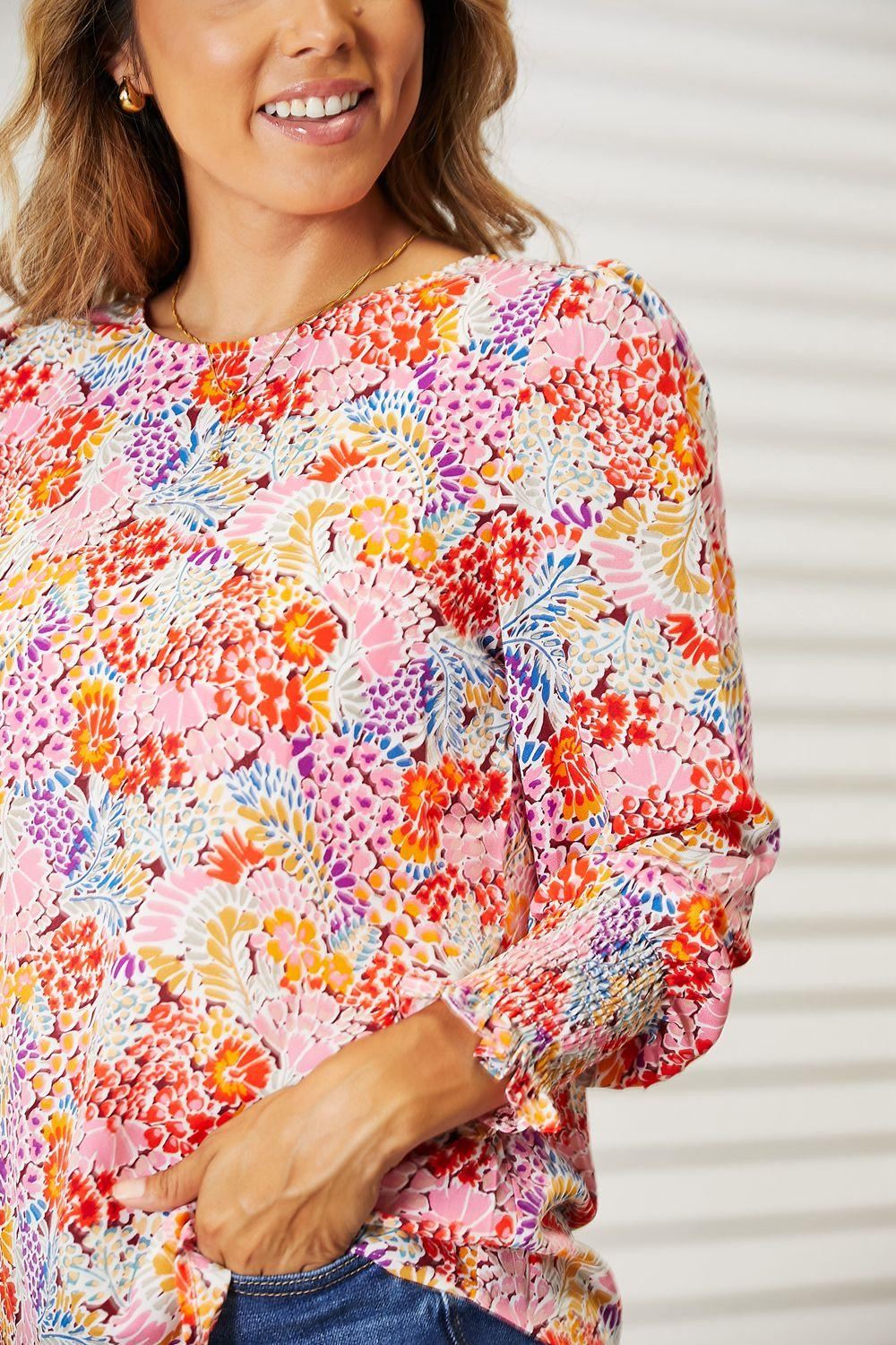 Floral Print Long Sleeve Blouse - Inspired Eye Boutique
