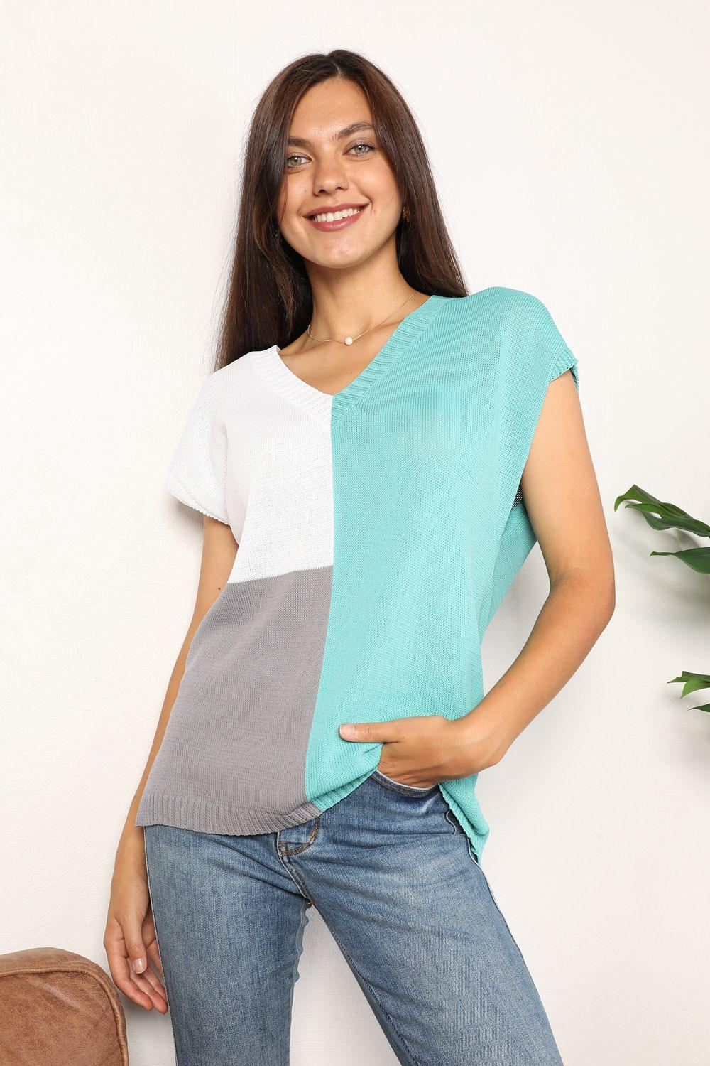 Color Block Knit Top - Inspired Eye Boutique