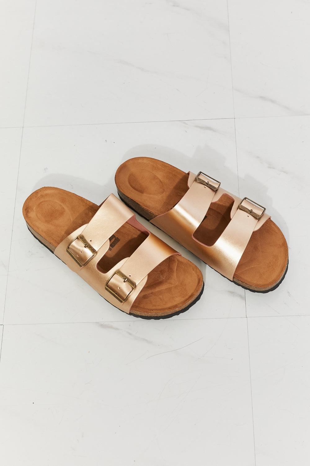 Gold Slide Sandals - Inspired Eye Boutique
