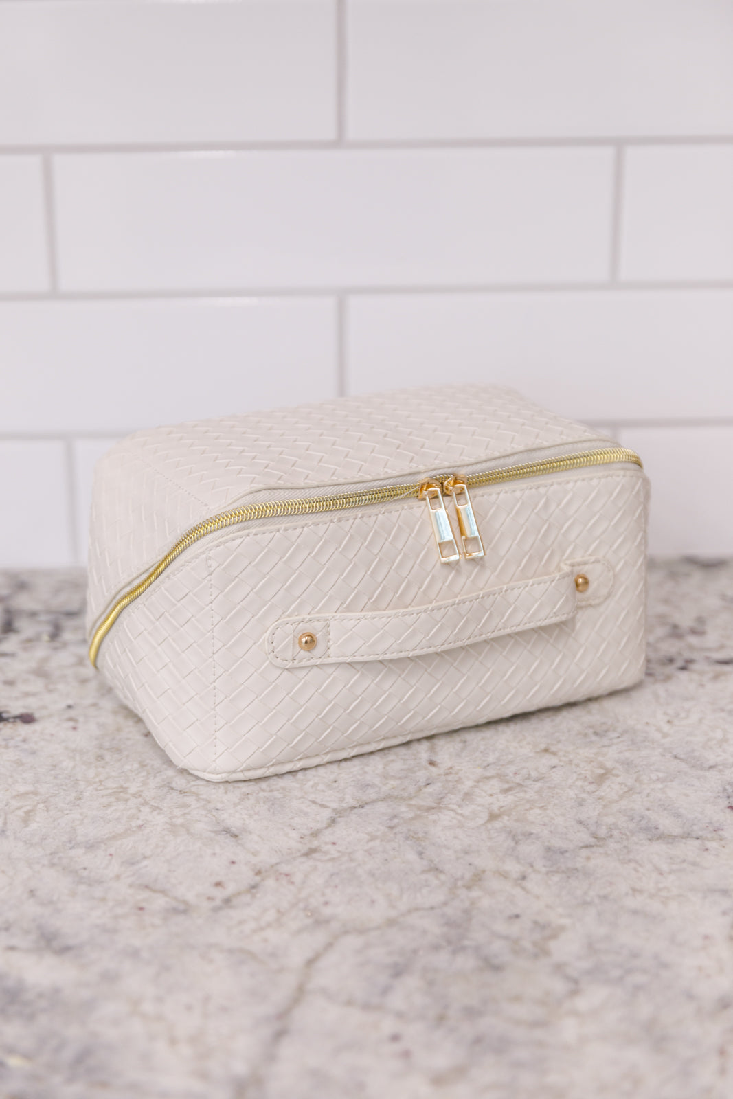 Large Travel Cosmetic Bag - White - Inspired Eye Boutique
