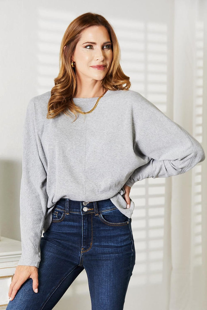 Women's Long Sleeve Grey Shirt - Inspired Eye Boutique