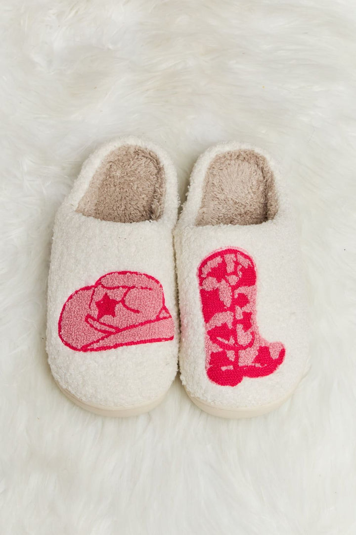 Printed Plush Slide Slippers - Inspired Eye Boutique