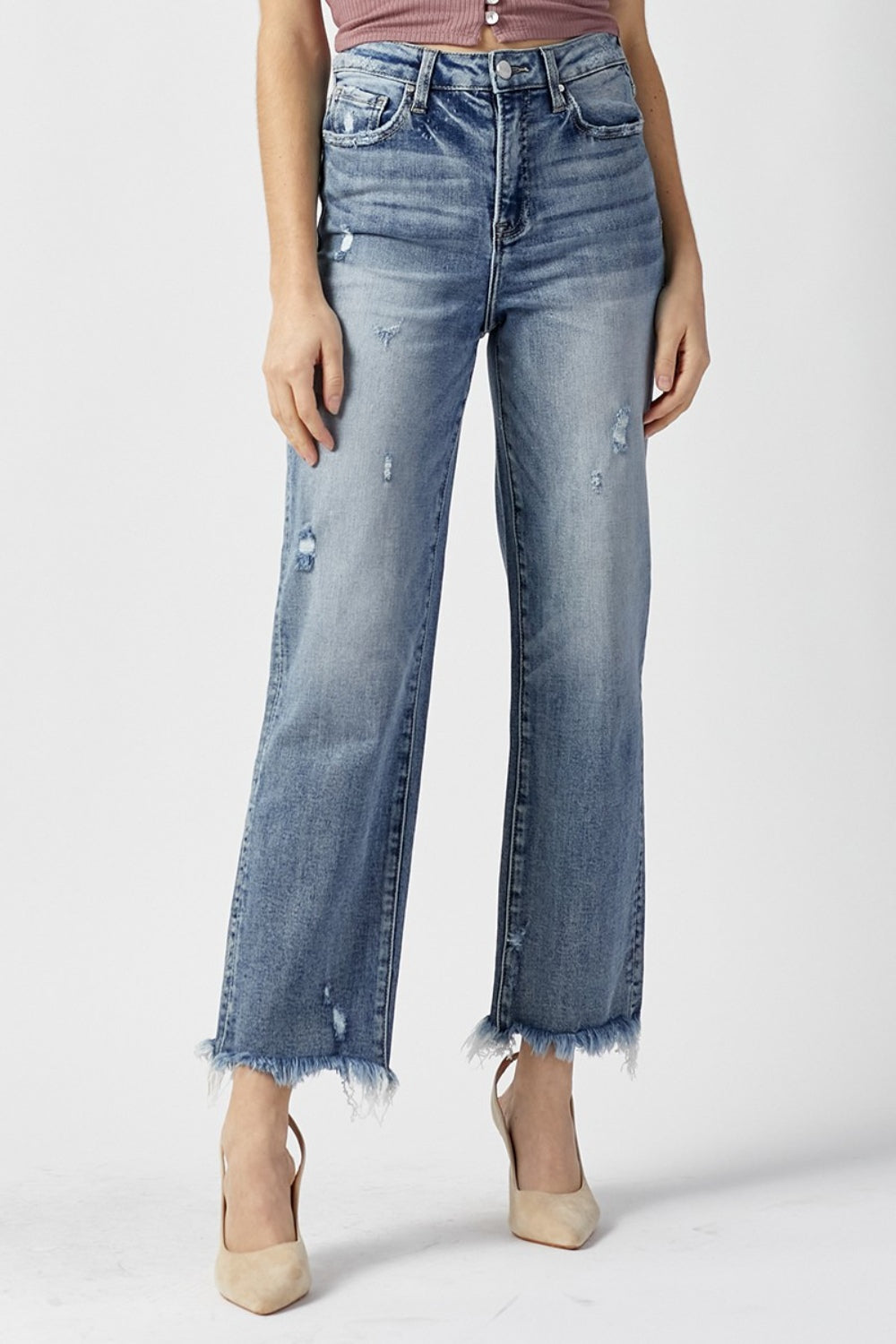 RISEN Straight Leg Cropped Jeans - Inspired Eye Boutique