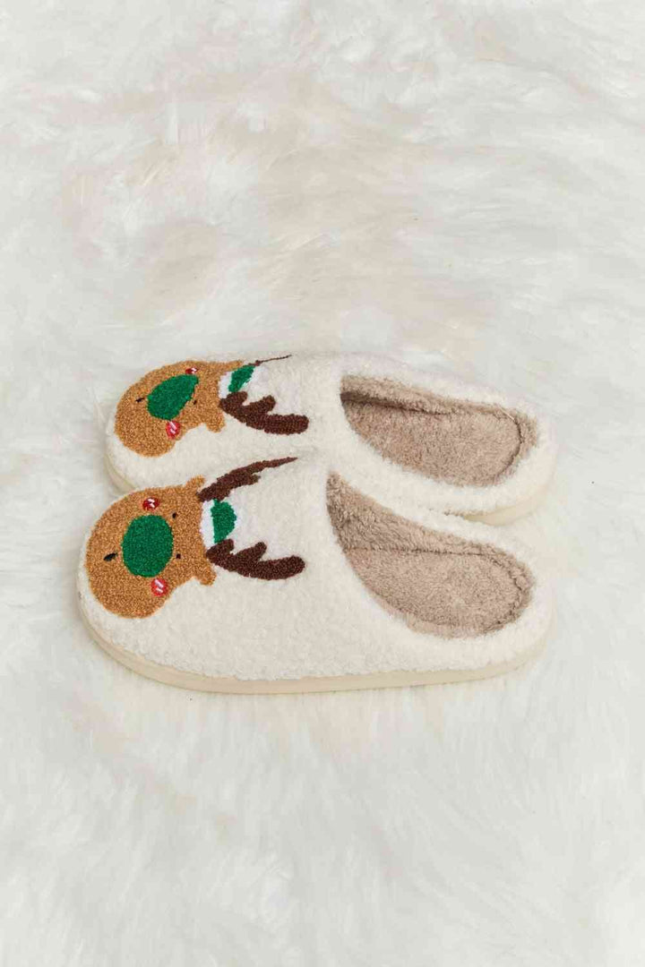 Rudolph Plush Faux Fur Slide Slippers - Inspired Eye Boutique