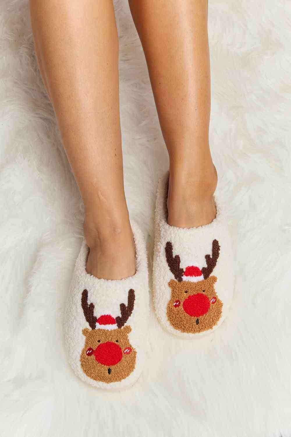 Rudolph Plus Faux Fur Slide Slippers - Inspired Eye Boutique