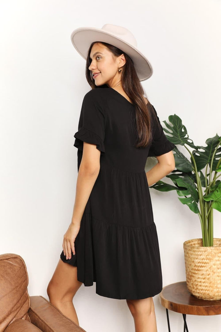Short Sleeve Black Mini Dress - Inspired Eye Boutique