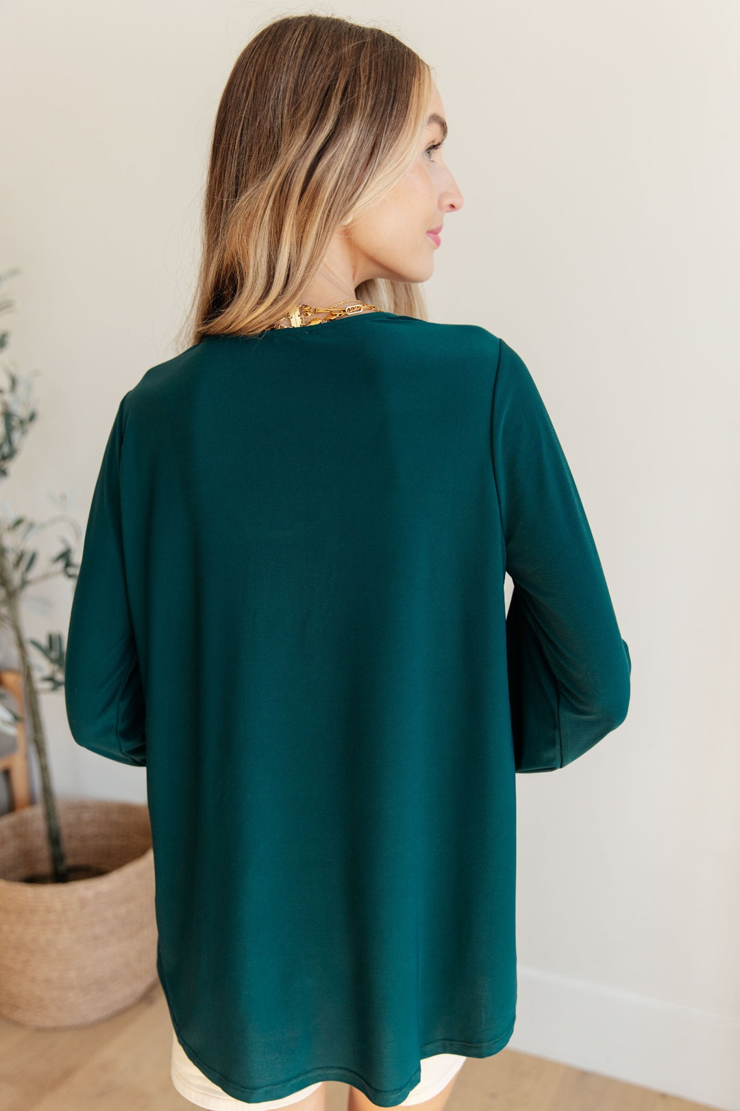 Teal V-Neck Blouse - Inspired Eye Boutique